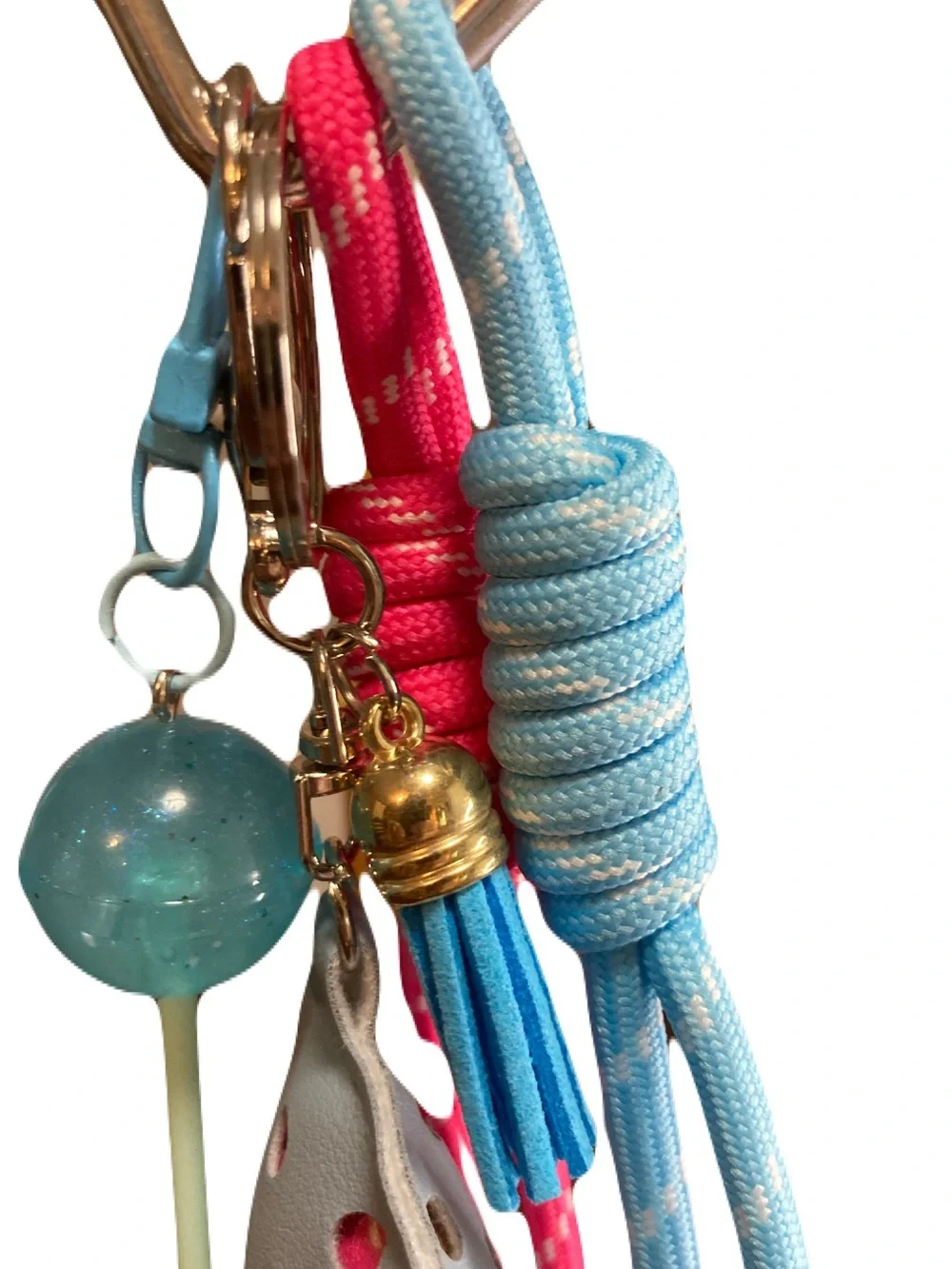 Ice Cream Keychain Bag Charm -Kawaii Faux Leather Paracords Lollipop & Tassel